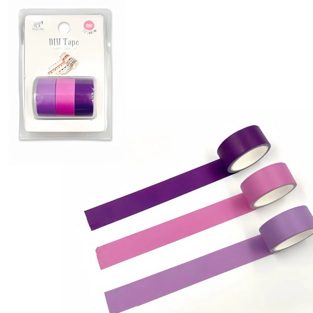 3 rotoli di nastro adesivo colorato Painting tape, fai da te decorazione Scrapbooking Toni del viola e del lilla