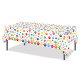 Tovaglia Rettangolare con Stampa Zampe Colorate, 130 x 220 cm, Impermeabile, Multicolore